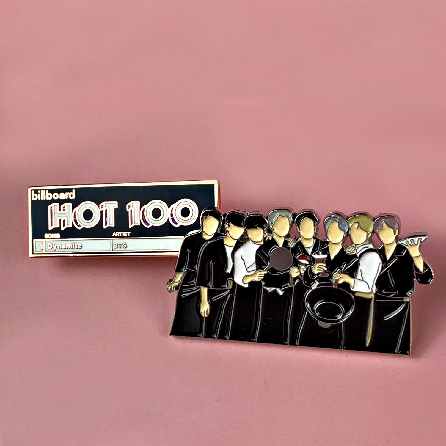 Kein Minimum Custom Pin Maker Souvenir Korean Kpop Label Anstecknadeln Abzeichen Roségold Glitzer weiche harte Emaille Blumenjunge BTS Pin