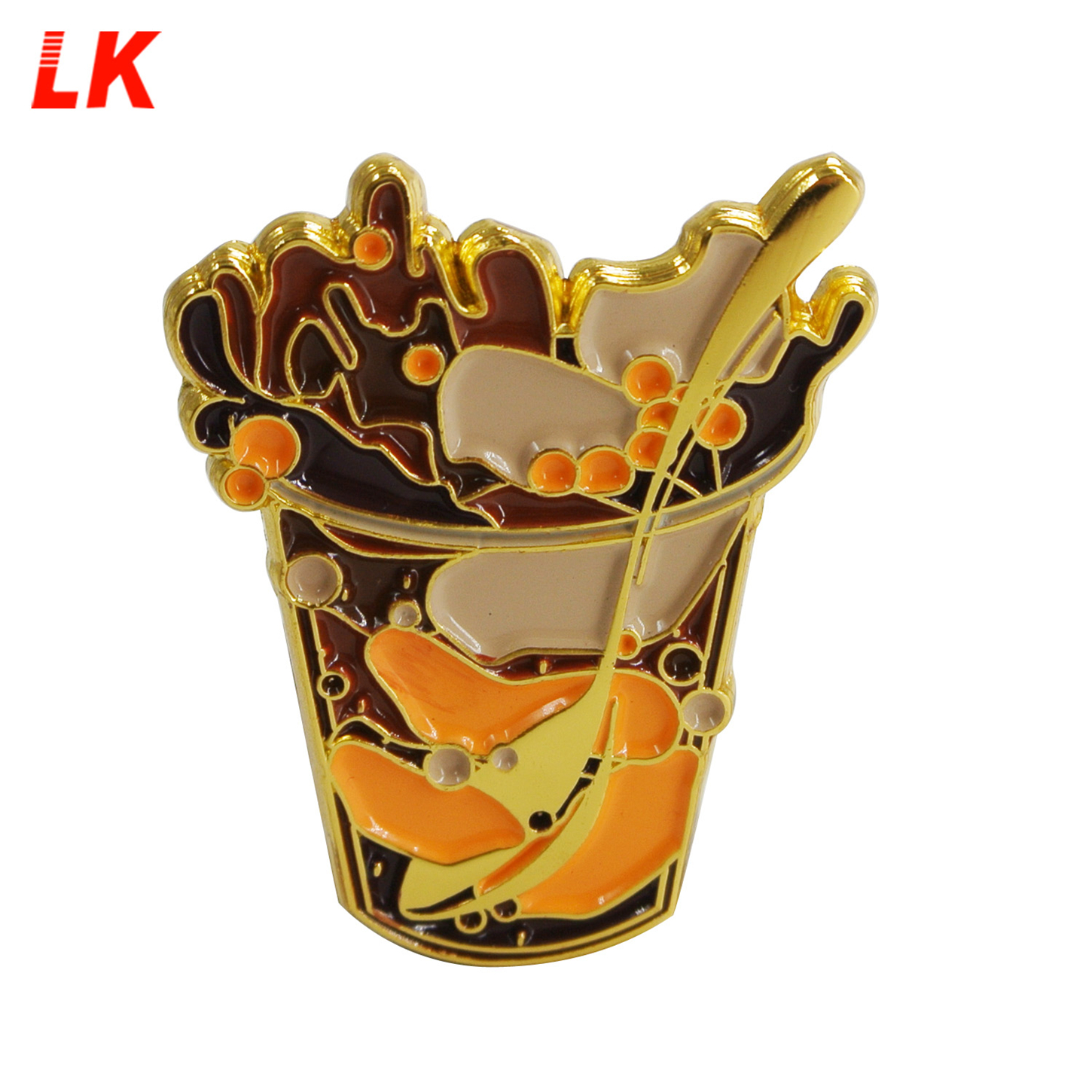 Kunshan-Anstecknadel mit Ihrem eigenen Design-Abzeichen Bananenmilch mit kastenförmiger Hartemaille-Anstecknadel