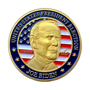 2020 Joe Biden & Harris Collectible Challenge Coins, Biden US-Präsident DNC ​​Siegesgoldmünze mit Seilkante
