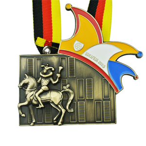 Clown-Fiesta-Medaille 【Gestempelte 3D-Form-Medaille, antikvergoldet, mehrere Farben】